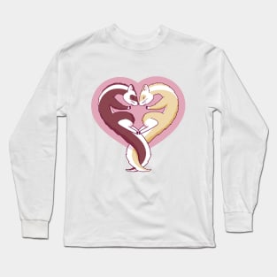 Valentine Ferrets Heart Long Sleeve T-Shirt